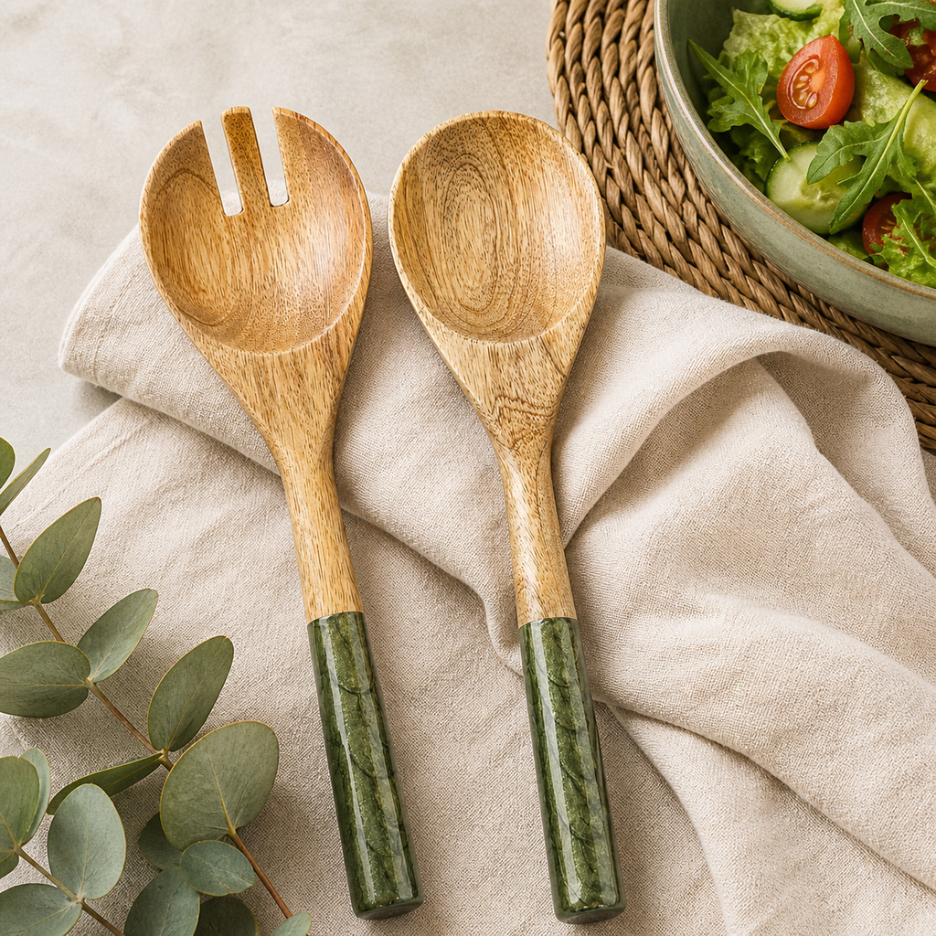 Salatbesteck pearl olive