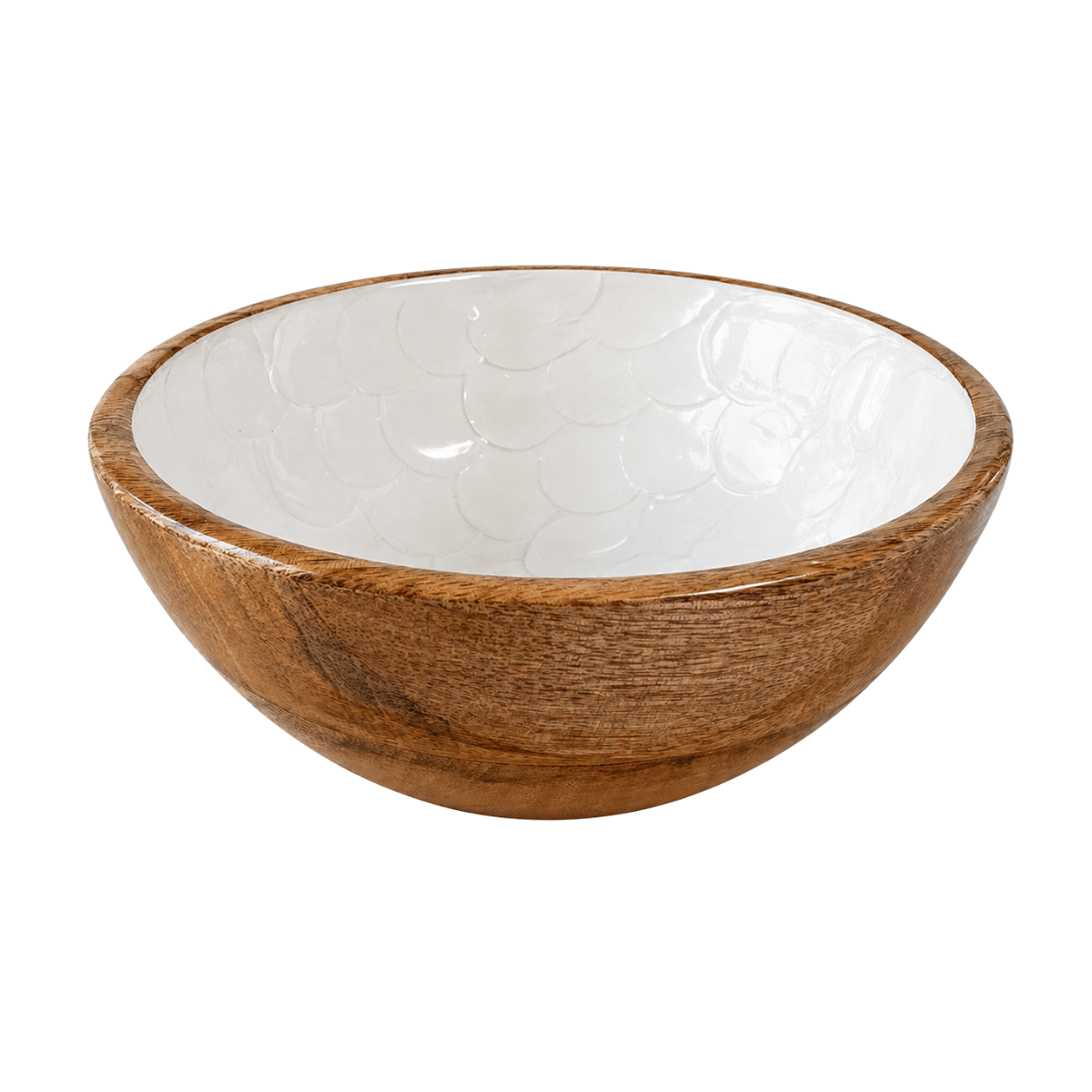 Schüssel Mangoholz Pearl weiß M