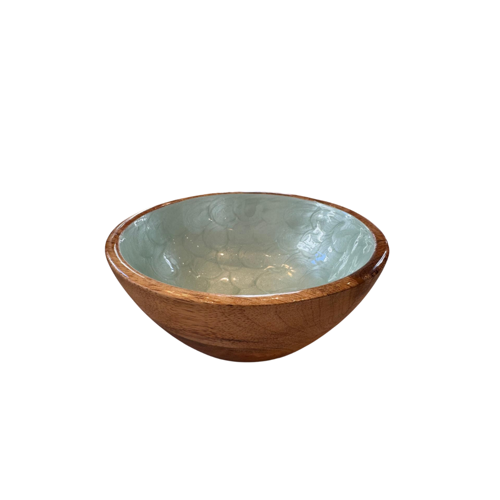 Schüssel aquamarin Mangoholz S