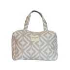 Tasche mit Tragegriffe beige gemustert