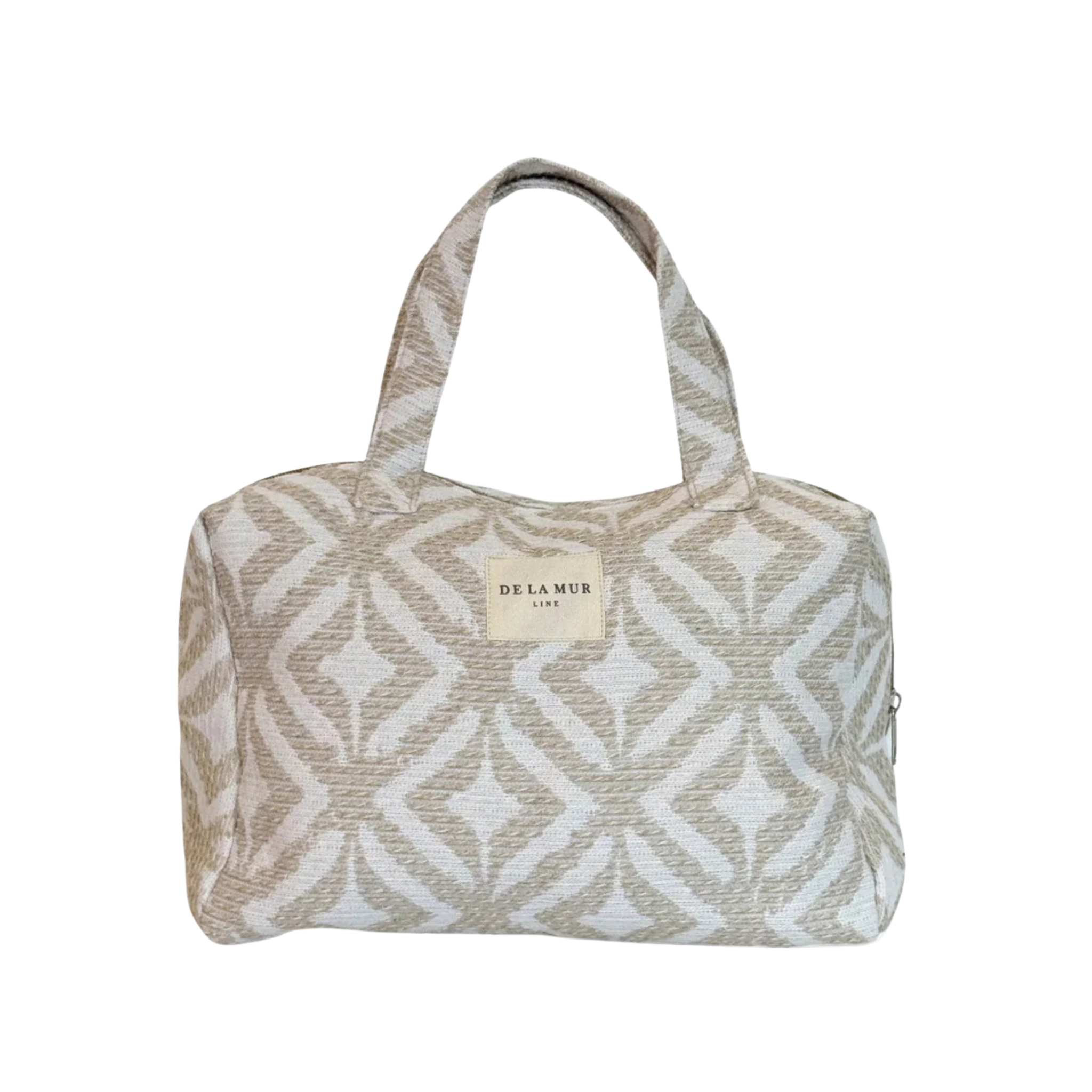 Tasche mit Tragegriffe beige gemustert