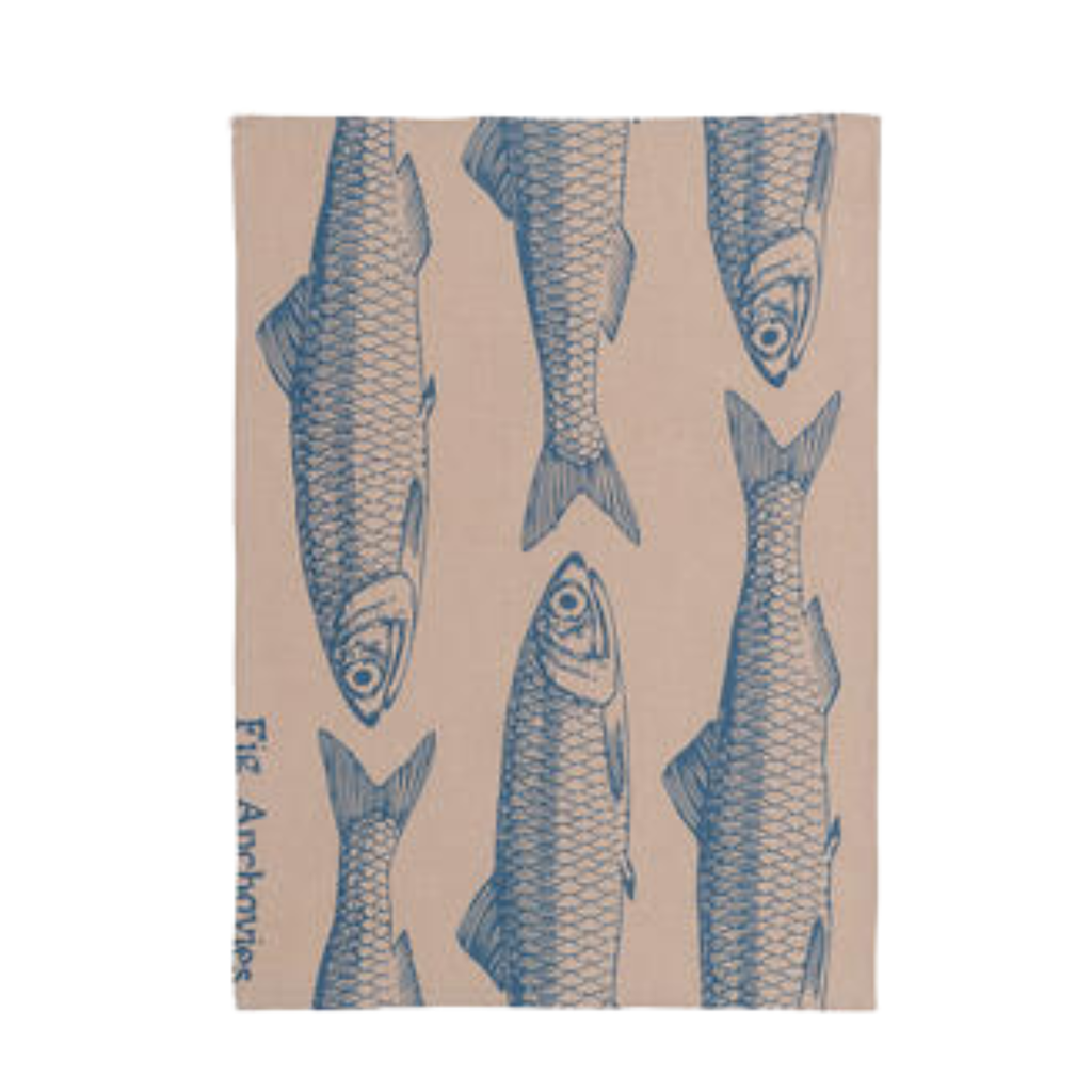 Geschirrtuch Fische creme/blau
