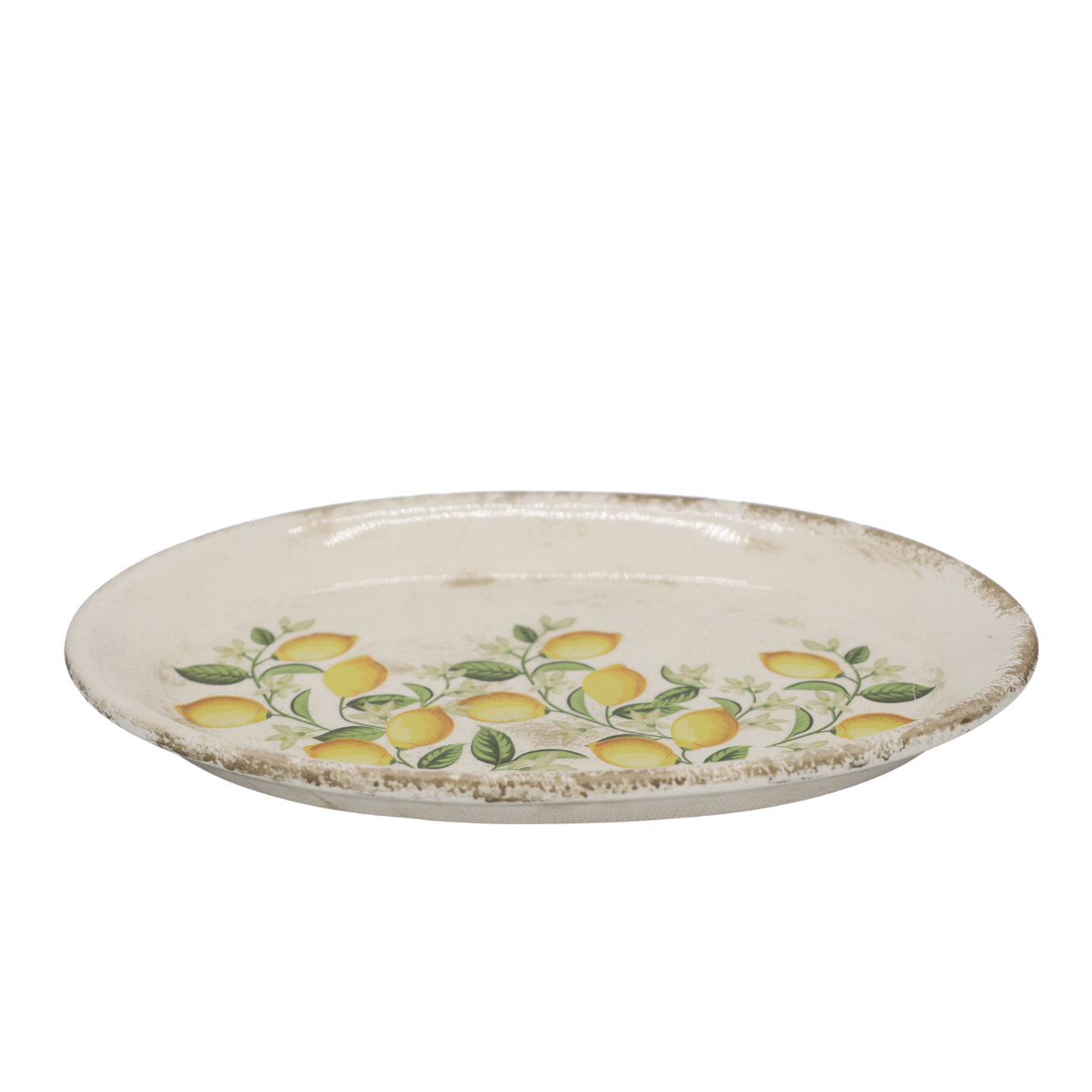 Servierteller Zitrone antique oval