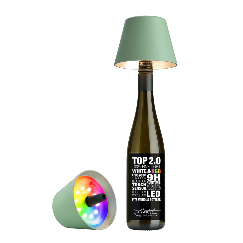 Sompex Top 2.0 Flaschenlampe olivegrün