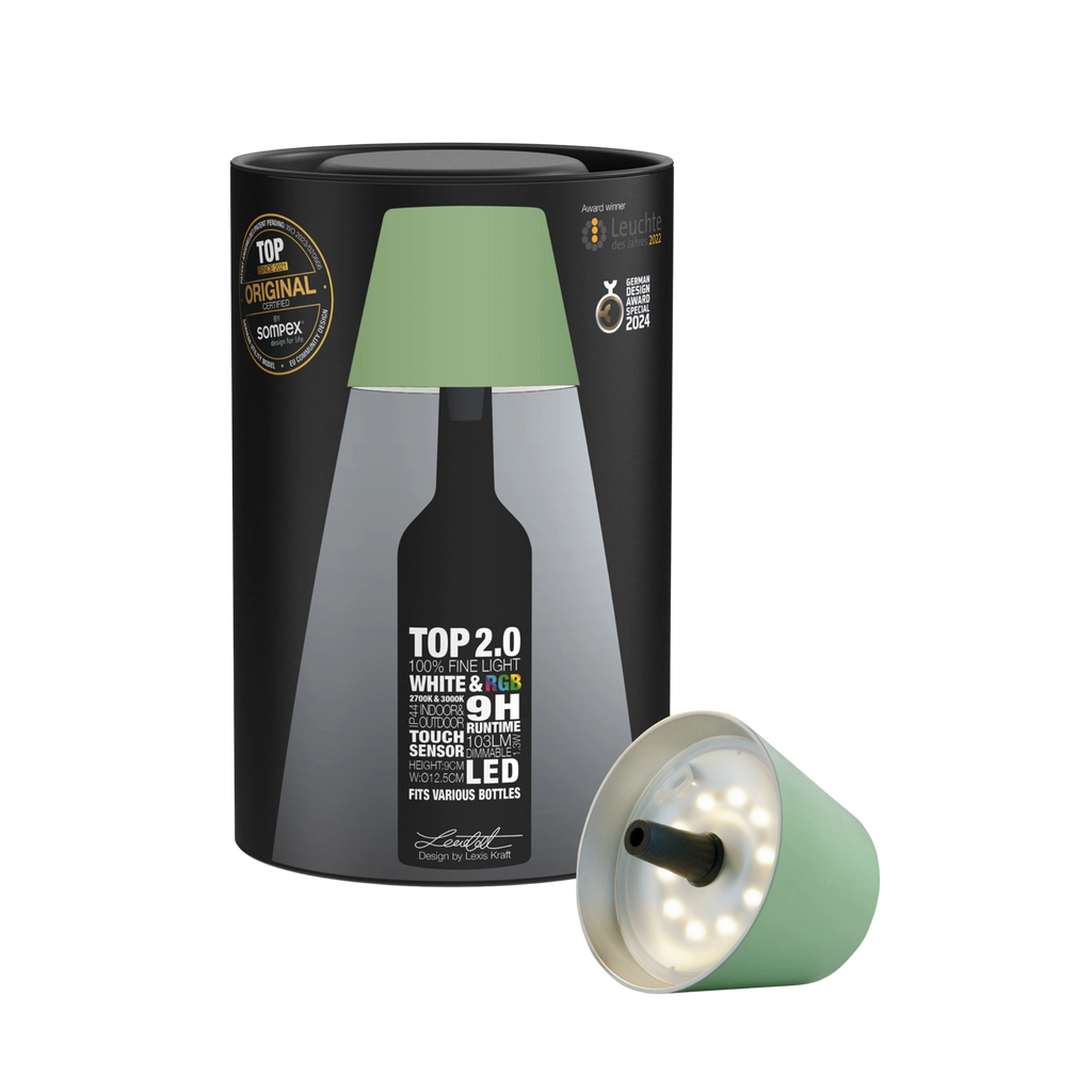Sompex Top 2.0 Flaschenlampe olivegrün