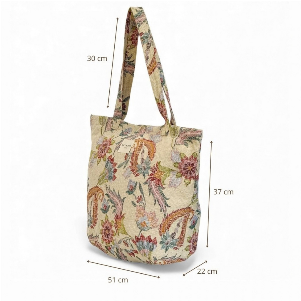 De La Mur Shopper mit Zip in Blumenmuster