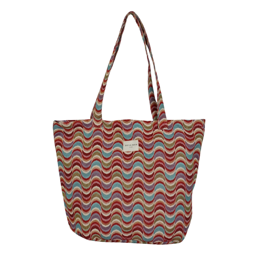 De La Mur Shopper mit Zip rote Wellen