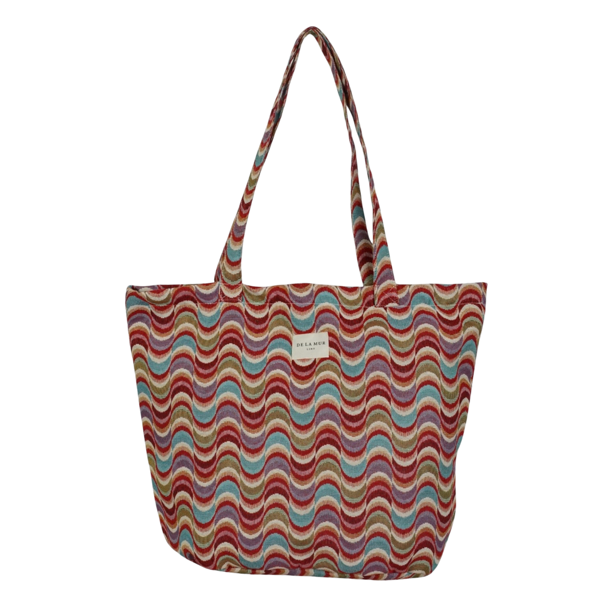 De La Mur Shopper mit Zip rote Wellen