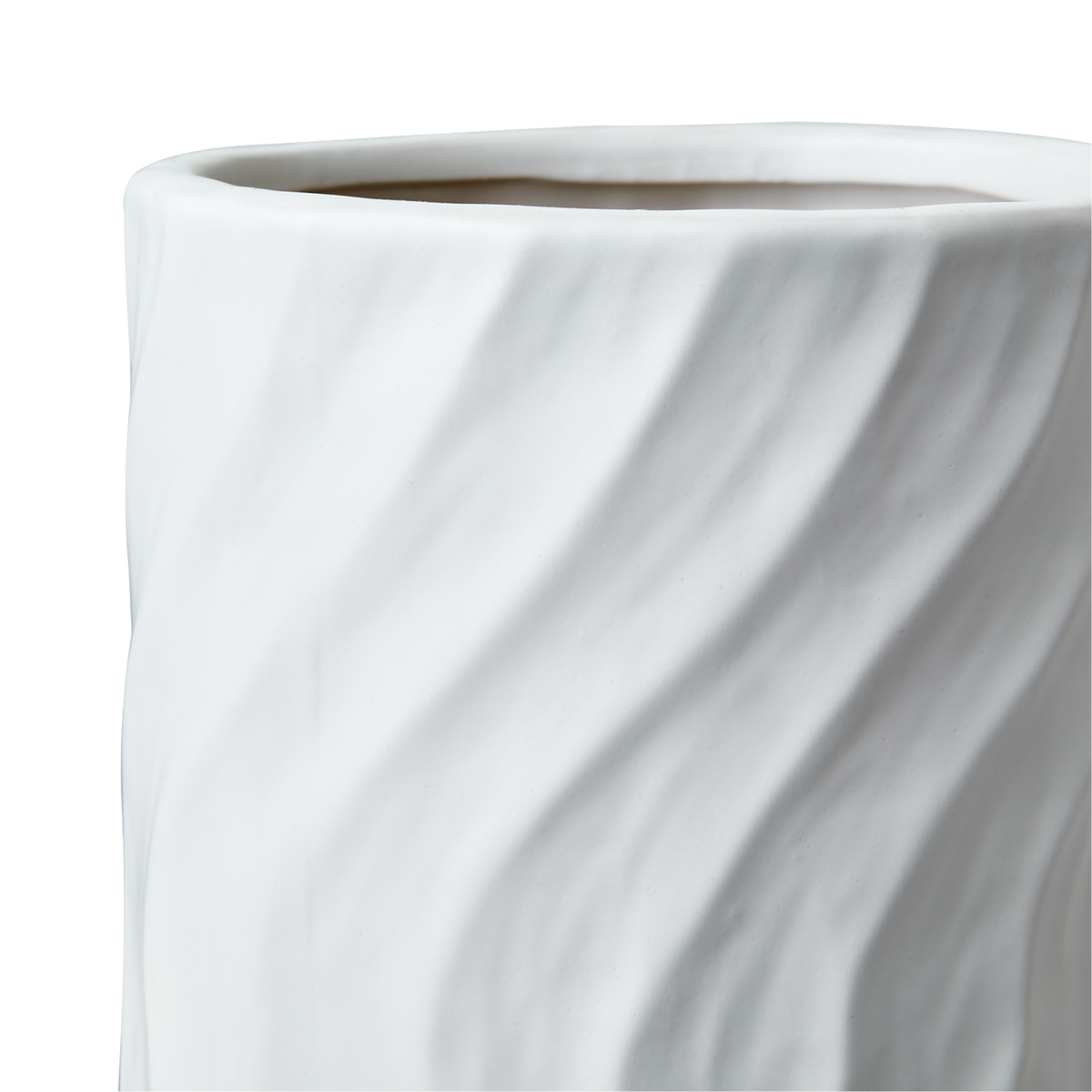 Vase Cocos mit Wellen weiß