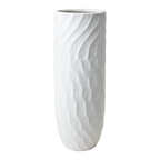 Vase Cocos mit Wellen weiß