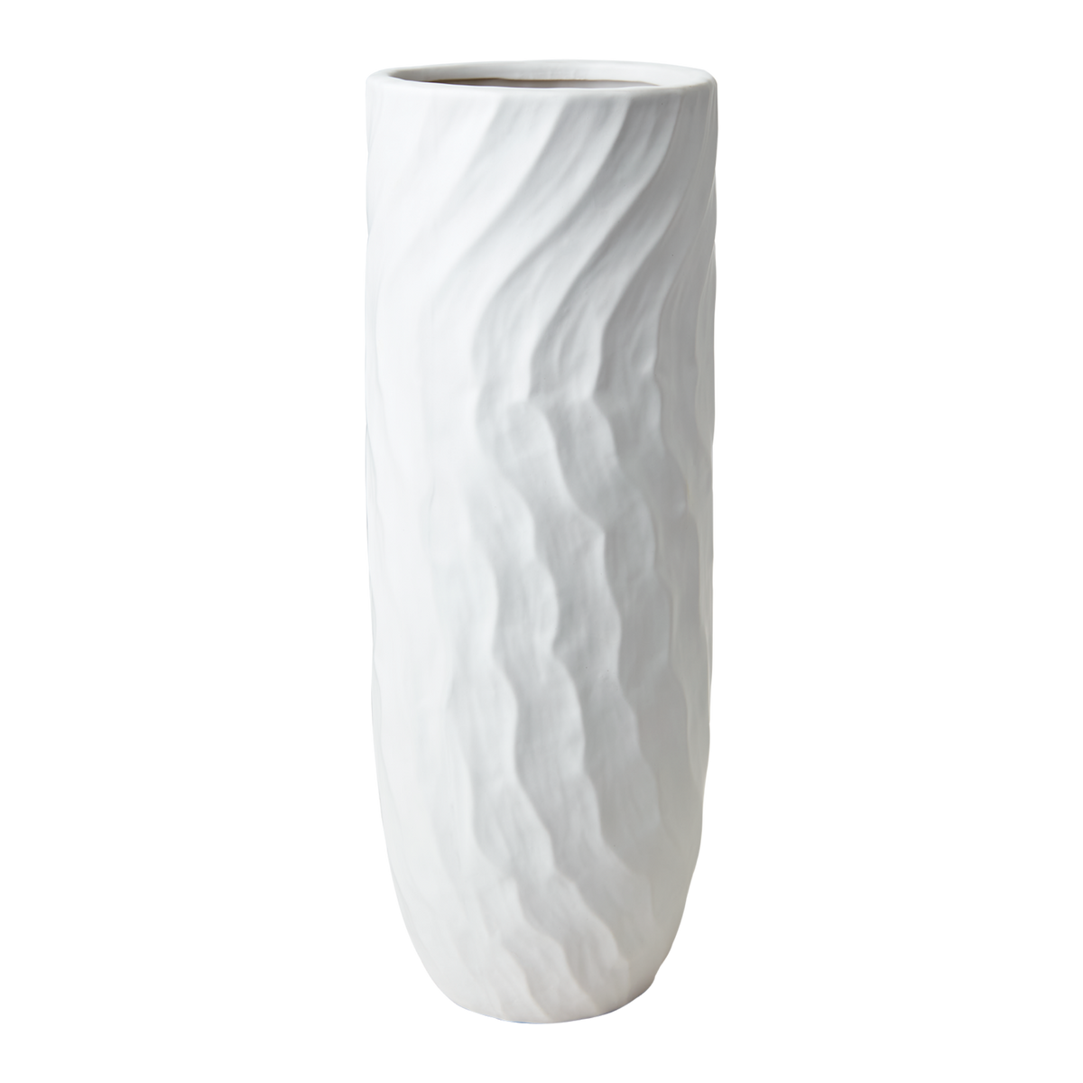 Vase Cocos mit Wellen weiß