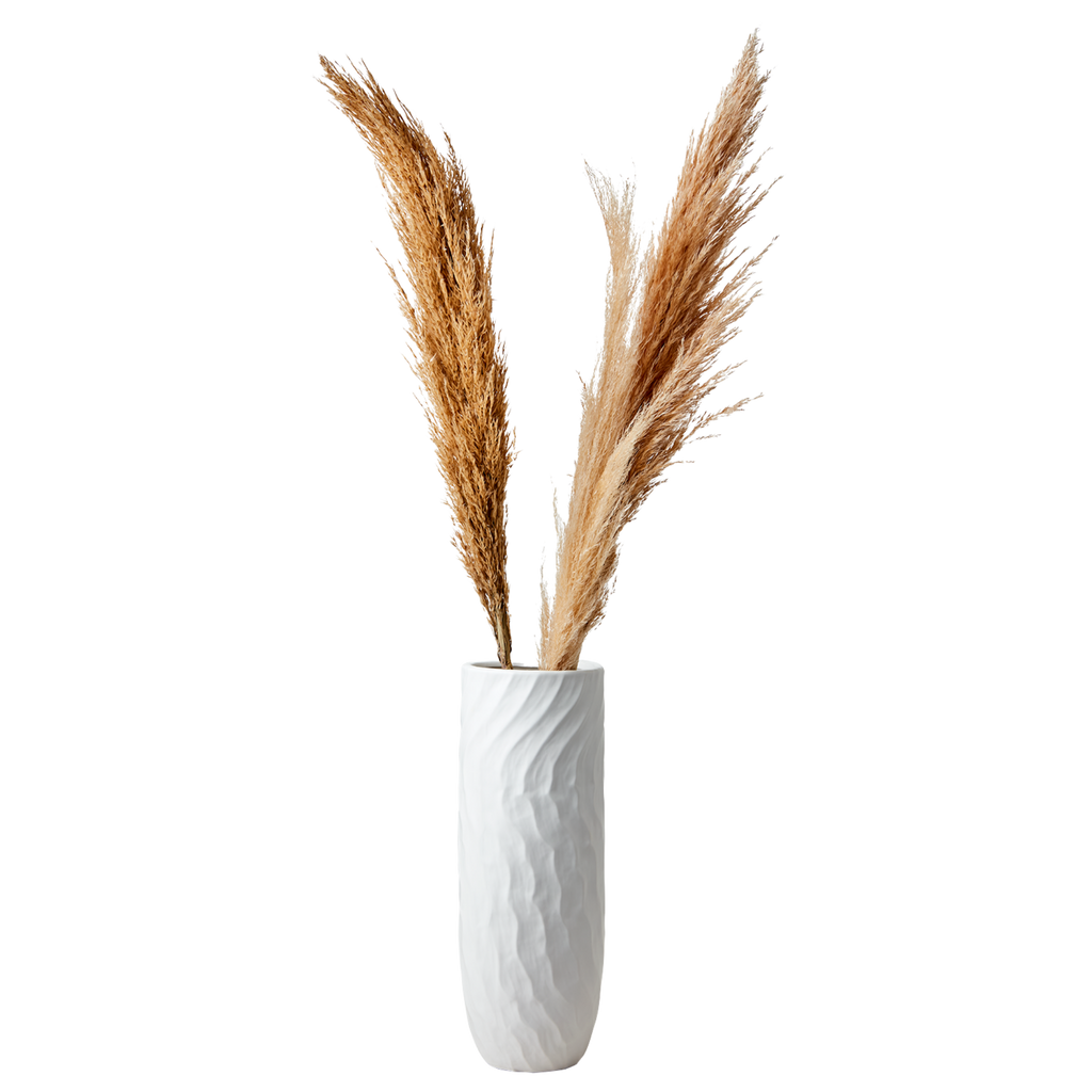 Vase Cocos mit Wellen weiß