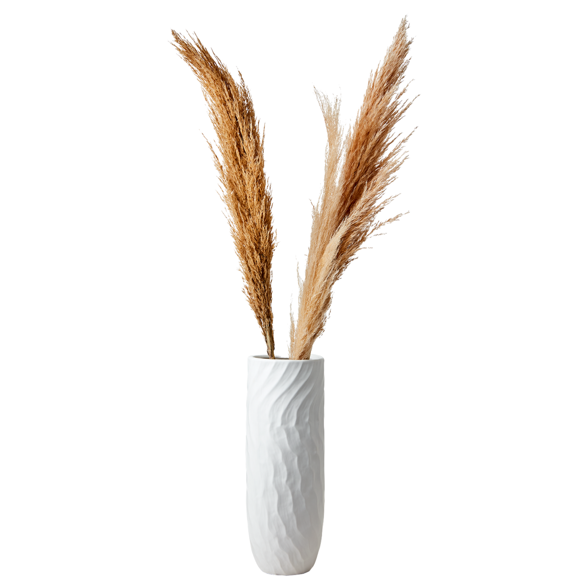 Vase Cocos mit Wellen weiß