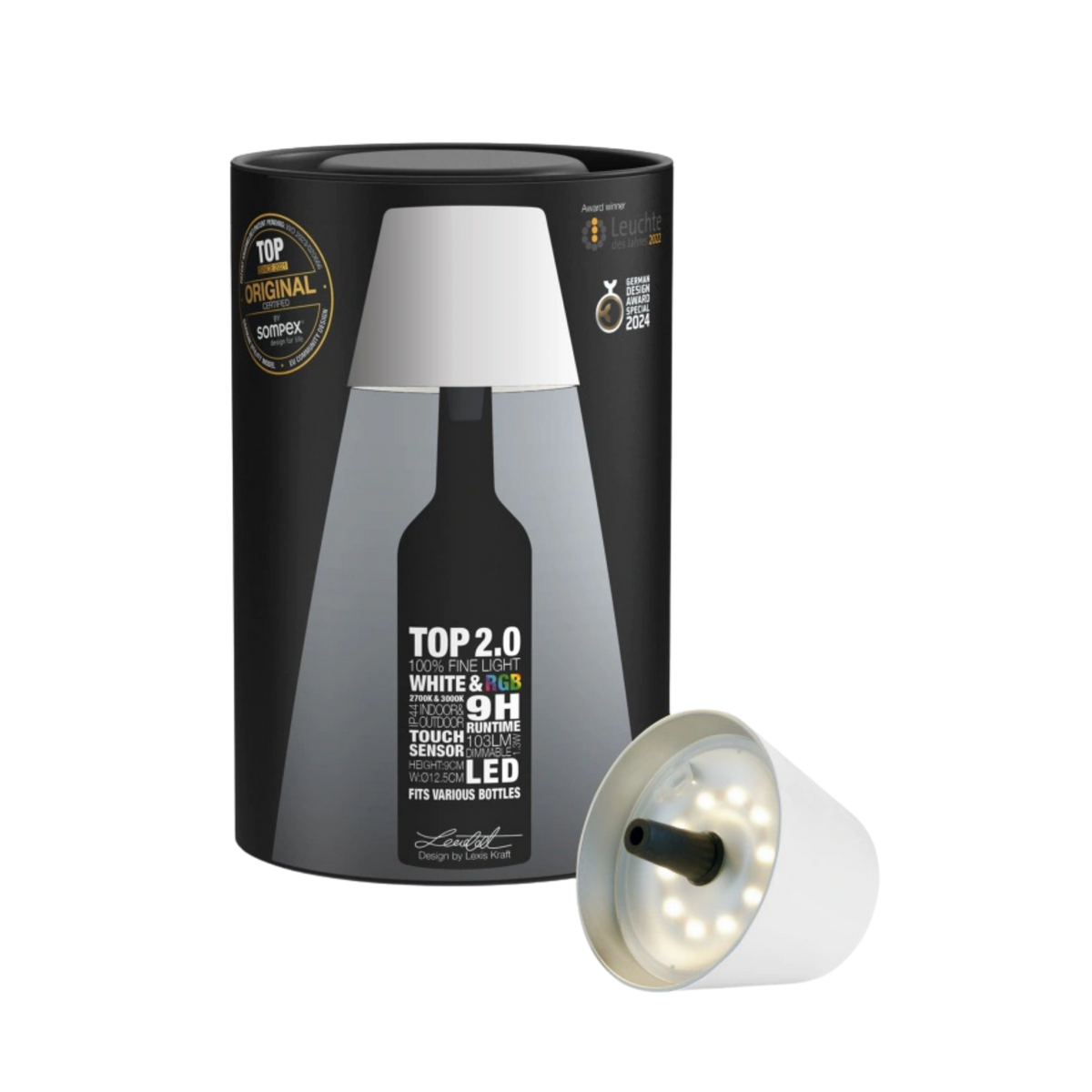 Sompex Top 2.0 Flaschenlampe weiß