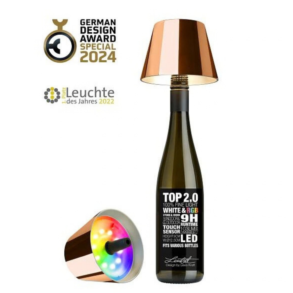 Sompex Top 2.0 Flaschenlampe kupfer glänzend