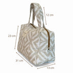 Tasche mit Tragegriffe beige gemustert