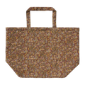 Tasche wattiert L dunkelbraun mit  Blümchenmuster