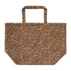 Tasche wattiert L dunkelbraun mit  Blümchenmuster