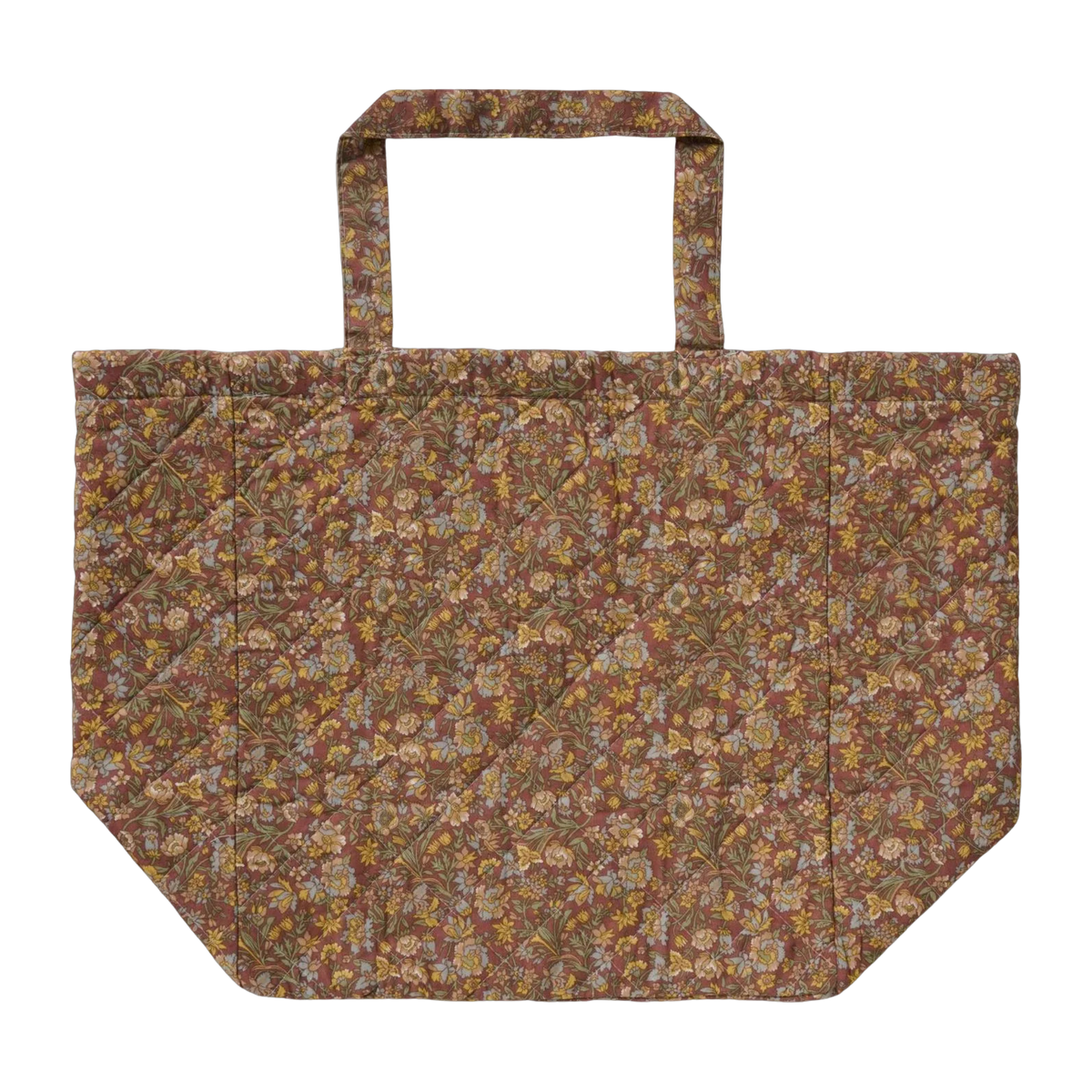 Tasche wattiert L dunkelbraun mit  Blümchenmuster