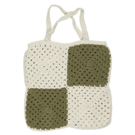 Tasche gehäkelt olive creme
