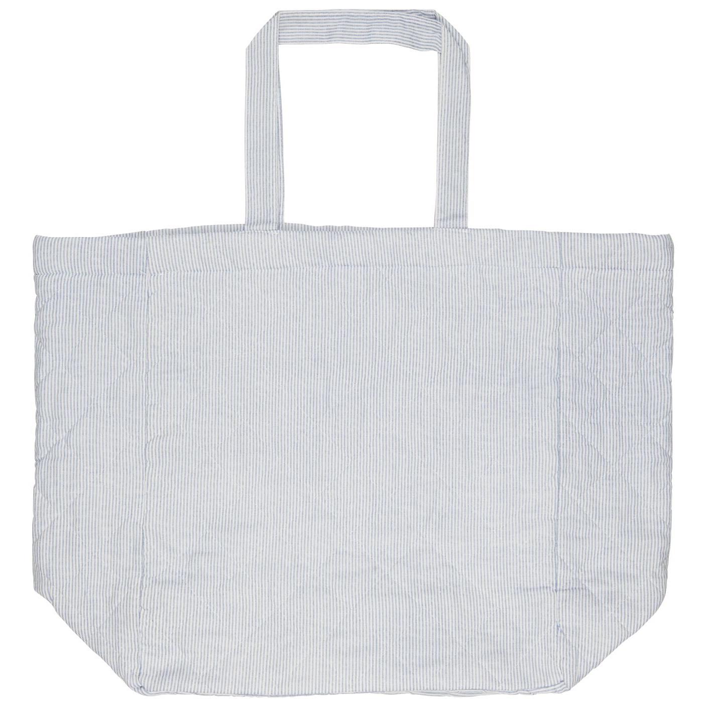Tasche Wattiert L hellblau gestreift