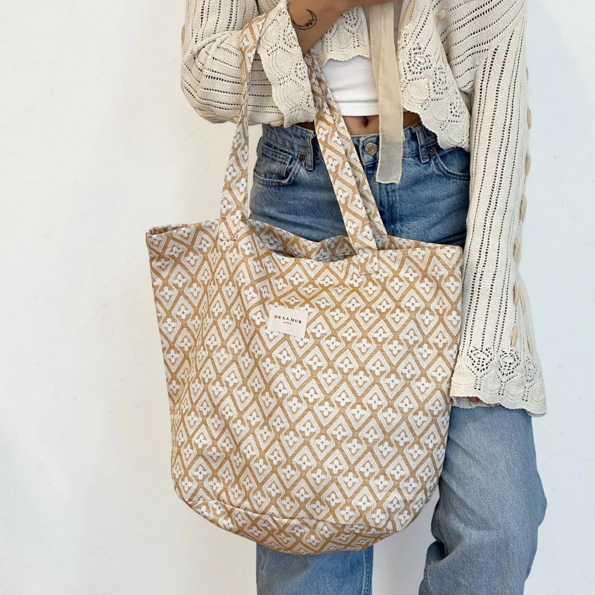 Shopper senfgelb-beige