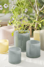 Teelicht/Vase Glas blau L