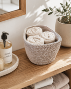 Stoffkorb creme/beige