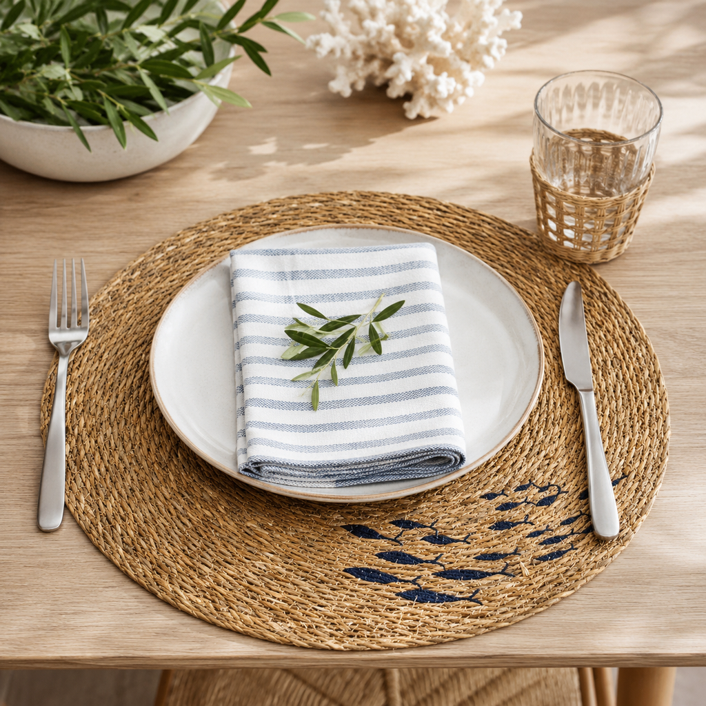 Tischset rund Fische