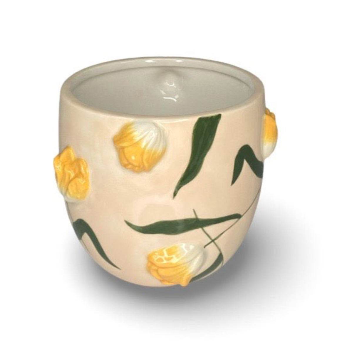 Übertopf Tulpen gelb