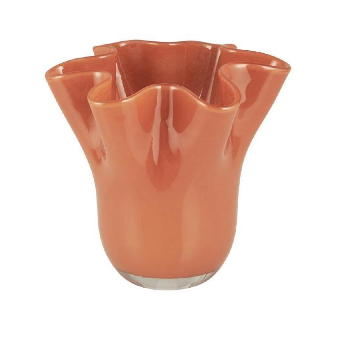 Vase wellig rostrot