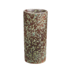 Vase dunkelbraun mit grünen Sprenkeln