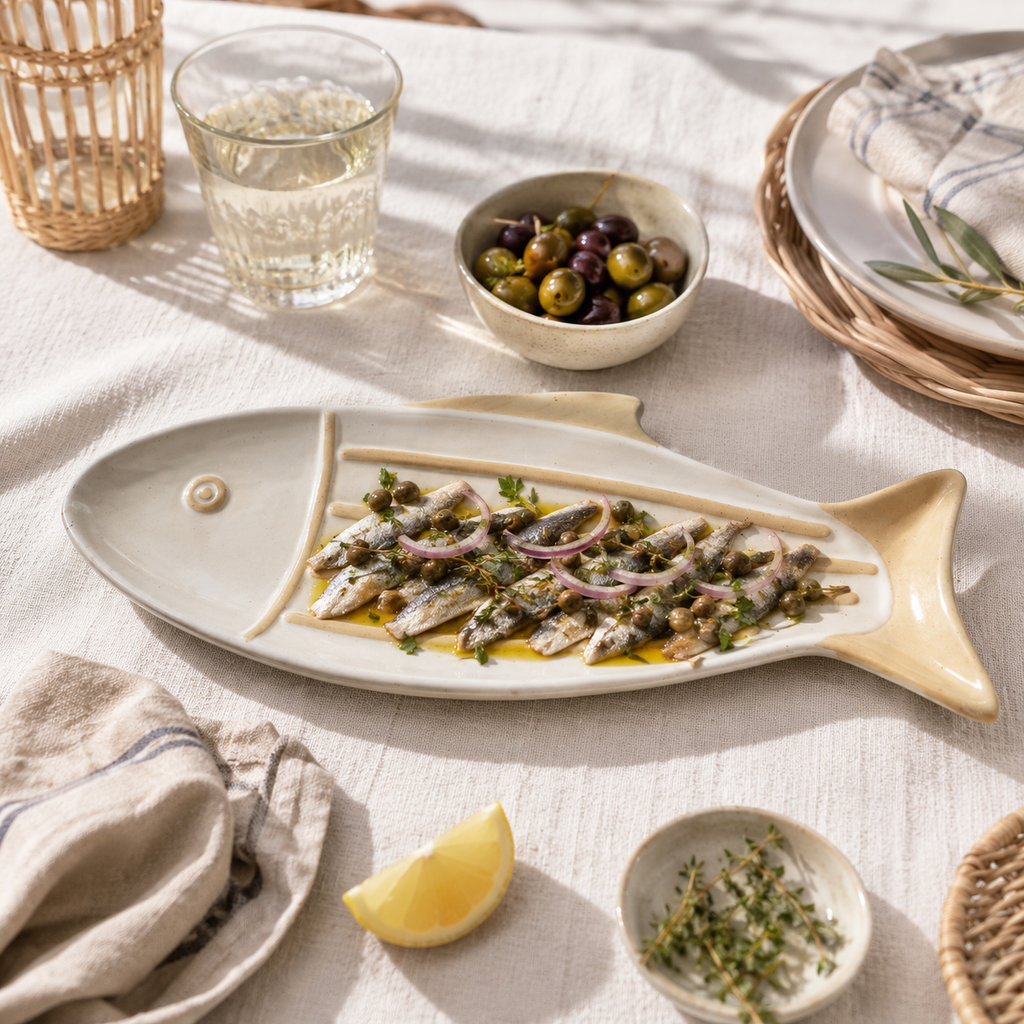 Servierteller Fisch creme