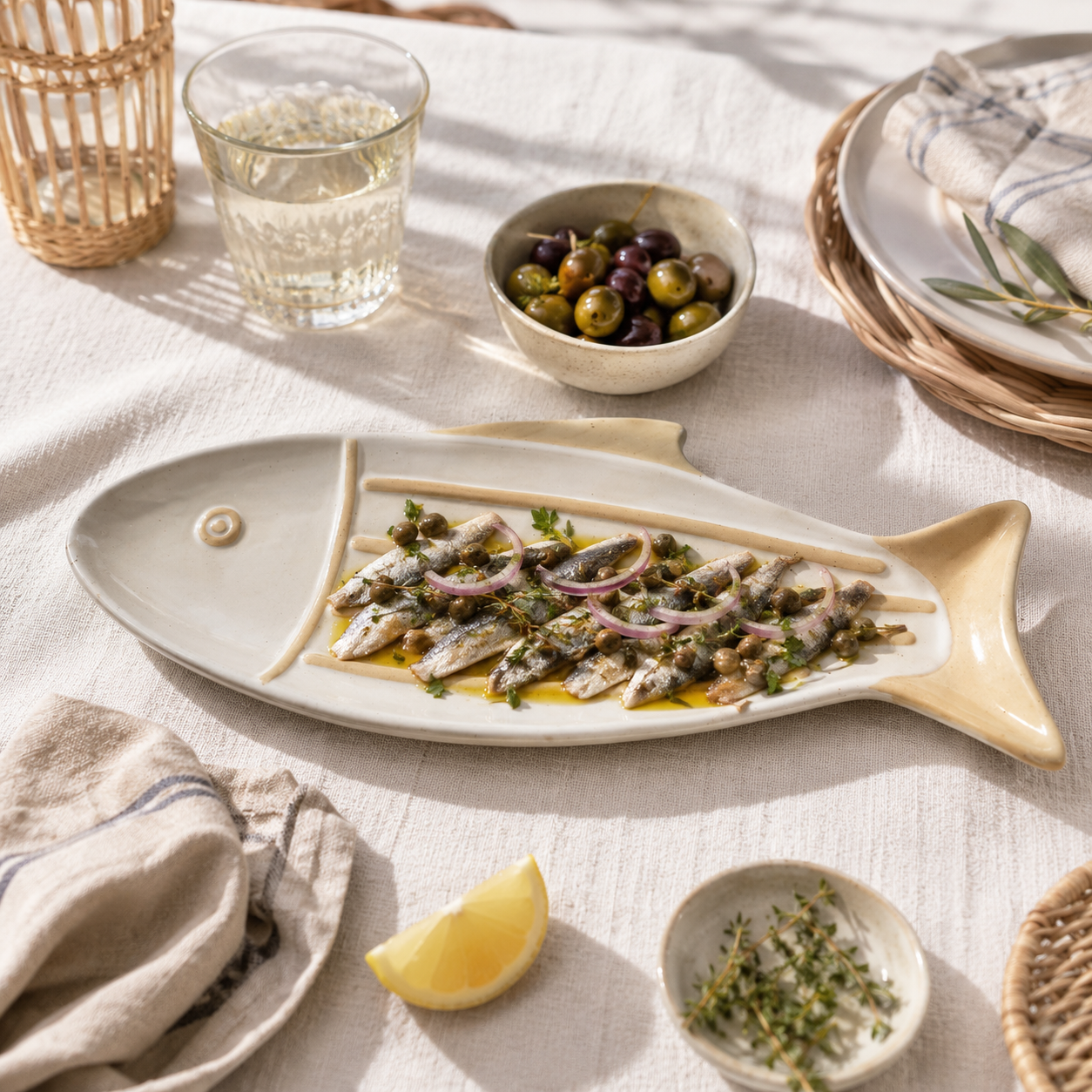 Servierteller Fisch creme