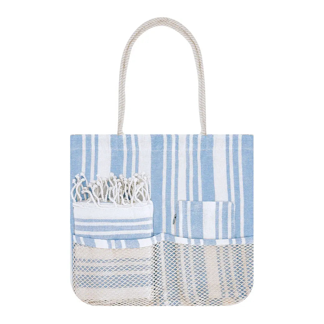 Strandtasche mit Handtuch und kleinem Necessaire