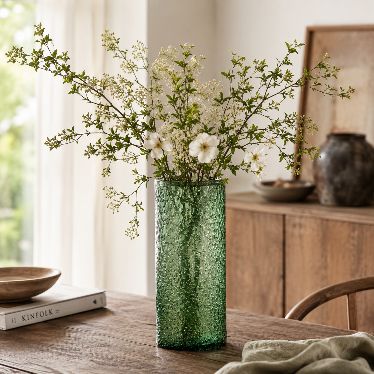 Vase Zylinderform smaragdgrün