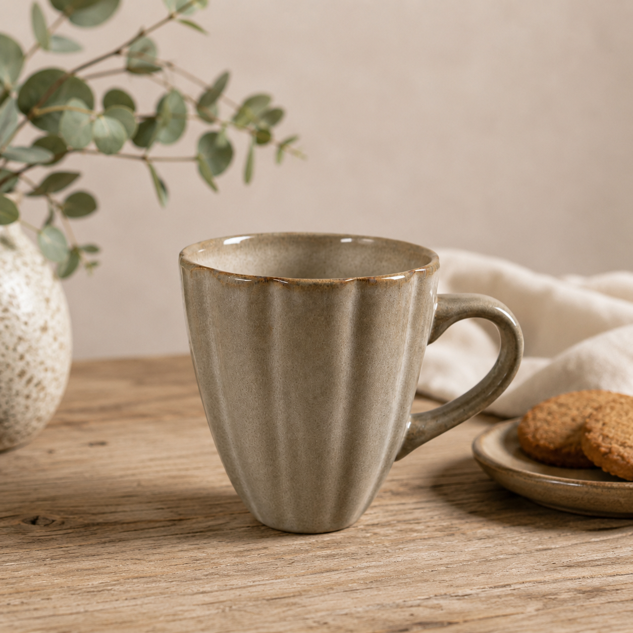 Tasse mit Rillen M sand