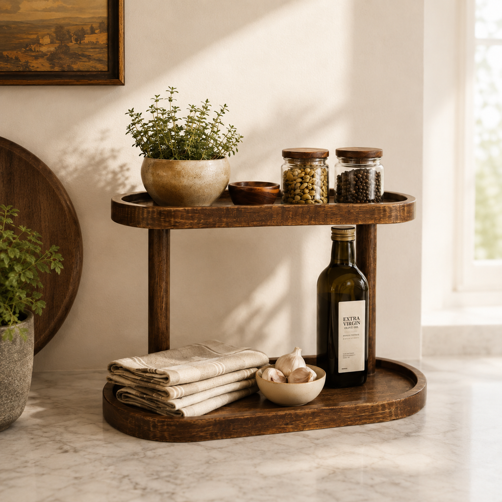 Regal mit 2 Ablageböden Holz in wallnuss Optik