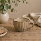 Tasse mit Rillen L sand