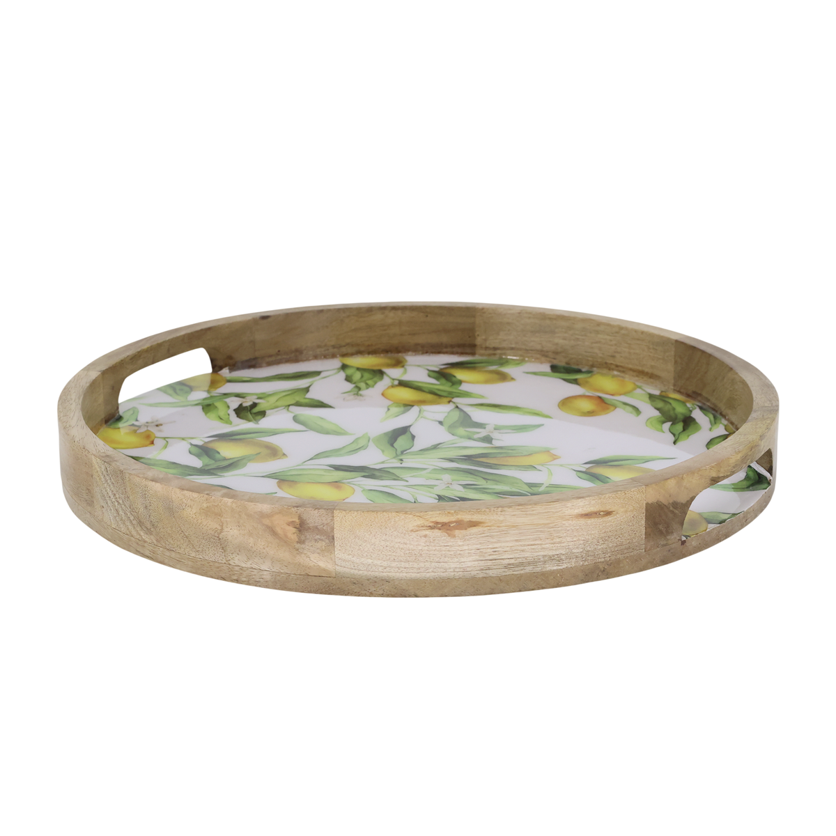 Tablett Zitronen Mangoholz