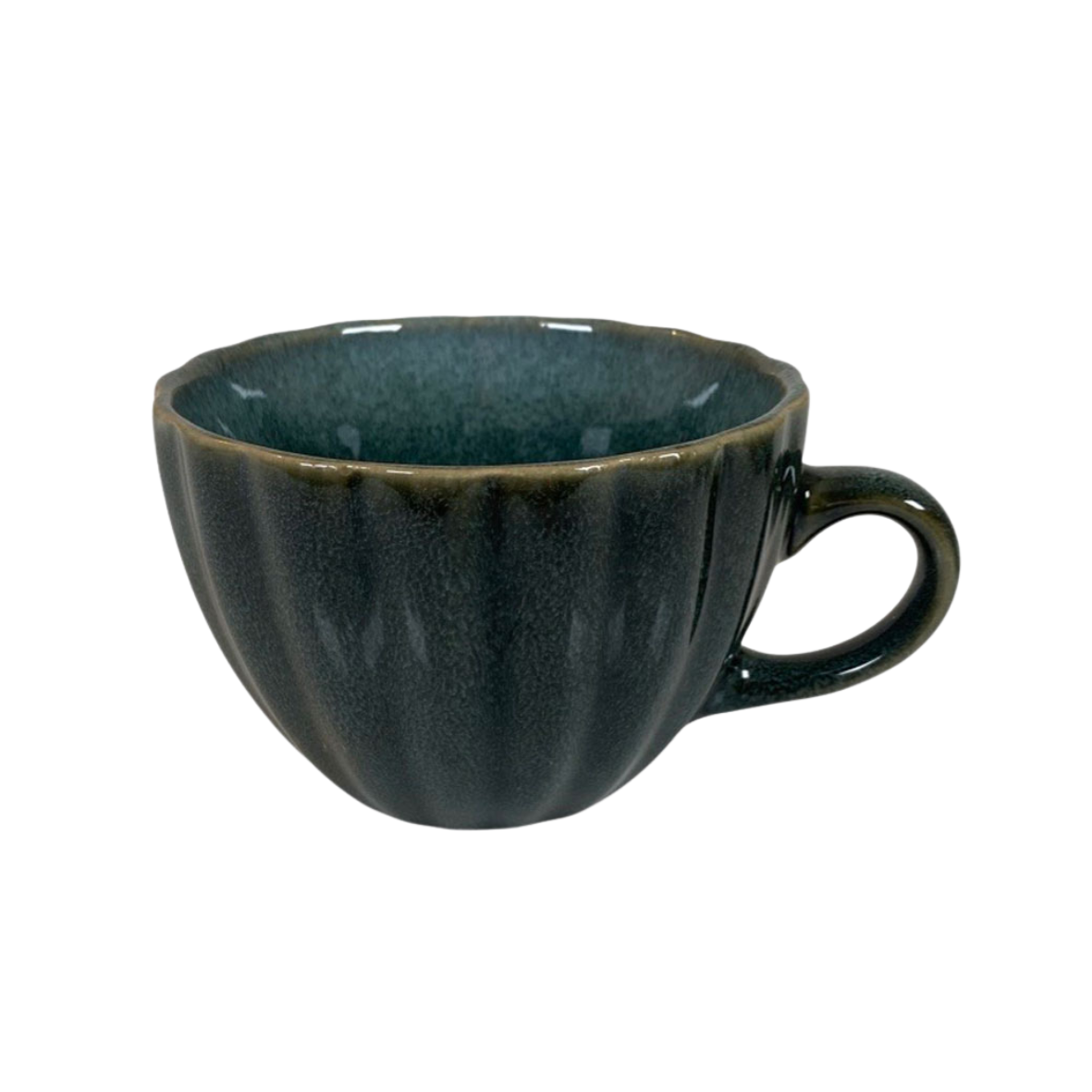 Tasse mit Rillen petrol